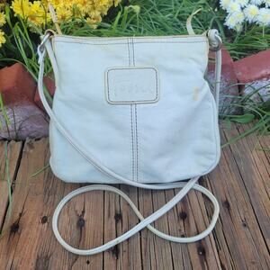 Fossil Vintage SL2083 Crossbody Bag Bone White Leather Western Cottagecore Style